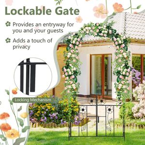 Arco da Giardino 2 in 1 con Porta e Chiusura per Recinzioni, Tralicci e Cancelli da Esterno - Product Image 6