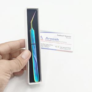 Pinzas de pestañas de aislamiento de arcoíris, venta al por mayor, pinzas de extensión de pestañas de acero inoxidable sólido de alta calidad, sostenibles - Product Image 1