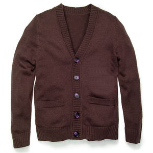 Solid Color V-Neck Long Sleeve Winter <b>Jacket</b> <b>Men</b> Knit Sweater <b>Cardigan</b> Anti-Wrinkle Thick Nylon/Acrylic Front Button College - Product Image 1