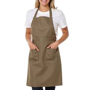 Black Bib Apron with Pockets Polyester Reusable Classic Cooking Apron Machine Washable Daily Use - Product Image 5