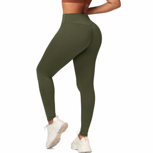 Leggings Deportivos Personalizados para Mujer con Cintura Cruzada en V, Leggings de Cintura Alta con Cintura Cruzada, Pantalones de Yoga Elásticos en 4 Direcciones - Product Image 1
