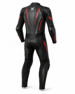 X Standard One-Piece Leather Motorcycle <b>Suit</b> | Black <b>Red</b> Gray | X Logo | OEM ODM Manufacturer | Premium Design | Racing Wear | - Product Image 2
