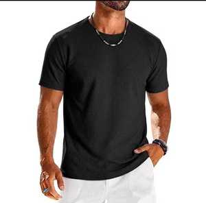 T-shirt pour homme à manches courtes, col rond, en jersey, couleur unie, coupe classique, 100% coton, décontracté, écologique, respirant, logo sur le devant - Product Image 4
