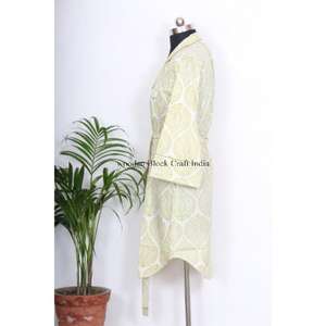 ชุดเดรสผ้าฝ้ายอินเดีย เสื้อเชิ้ตผู้หญิง เสื้อผ้าฝ้ายพิมพ์ลายทำมือ เสื้อเชิ้ตผ้าฝ้ายโบฮีเมียน พิมพ์ลาย  เสื้อผ้าผู้หญิงไซส์ใหญ่ - Product Image 5