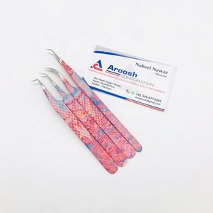 Pince à épiler en diamant de logo personnalisé professionnel de haute qualité Extension de cils en acier inoxydable revêtu de papier Volume durable - Product Image 5