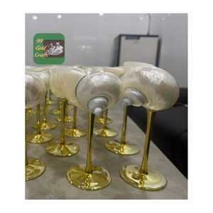 Copas de Vino de Cristal 2026 con Tallo Dorado, Hechas de Concha Marina y Metal Dorado, Precio Mayorista Económico, Comercio Global - Product Image 6