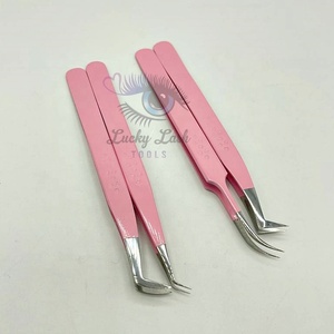 Pinzas de Extensión de Pestañas de Acero Inoxidable de Alta Calidad, Color Rosa Bebé, Marca Privada, Punta de Fibra Esencial, Sostenibles y Duraderas - Product Image 6