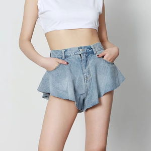 Shorts de Mezclilla Miarma & Co para Mujer, Nueva Colección 2022, Cintura Alta, Corte Regular, Casual, Sexy, Pierna Ancha, Desgastados, Cierre de Botones - Product Image 5