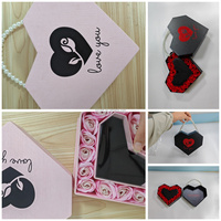 Kotak Berbentuk Hati yang Laris Manis untuk Perhiasan Cincin Kalung, Segar untuk Hari Ibu, Wisuda, Dekorasi Rumah, Desain Bunga Mawar Abadi