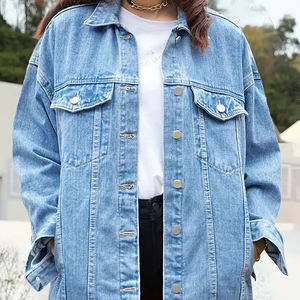 Veste en jean pour homme, tendance hiver, coupe régulière, coupe ample, réversible, deux poches poitrine, respirante, 100% coton - Product Image 6