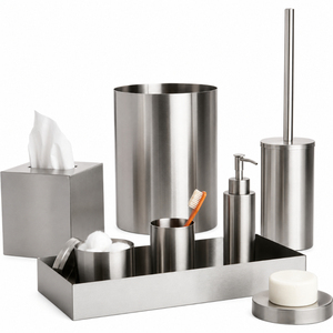 Hammered Metal <b>Bathroom</b> <b>Accessories</b> <b>Set</b> Antique Copper 6-Piece Bath Ensemble Metal Bath Vanity <b>Accessories</b> For Home And Resort - Product Image 3