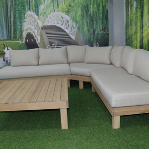 ชุดโซฟาเข้ามุมอะคาเซียแบบหนาพิเศษ ออกแบบมาเพื่อการใช้งานกลางแจ้งในระยะยาว พร้อมโครงเสริมความแข็งแรงและเบาะนั่งแสนสบาย - Product Image 1