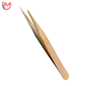 Pince à épiler courbée en acier inoxydable à texture lisse pour extensions de cils, marque privée, échantillon gratuit pour faux cils - Product Image 6