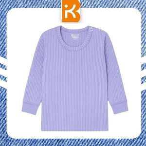 Haut en tricot côtelé violet à manches longues pour homme – Confortable, couleur unie, idéal pour l'automne – Chemise thermique – Prix de gros fabricant - Product Image 2