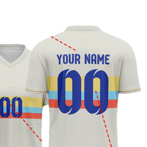 Camiseta de Fútbol Personalizada de Manga Corta con Cuello en V, Transpirable, 100% Poliéster, Uniforme de Equipo Económico, Diseño Deportivo - Product Image 3