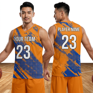 Camiseta de Baloncesto Sublimada Personalizada, Cuello en V, Sin Mangas, Malla Transpirable, Unisex para Adultos, Nombre del Equipo, Número 23, Ropa Deportiva para Todas las Temporadas - Product Image 2
