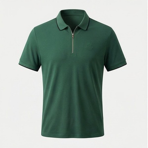 Polo de Hombre de Calidad Premium con Media Cremallera, Algodón Cómodo, Tallas Grandes, Elegante, a Rayas, de Secado Rápido, Colores Personalizables - Product Image 1