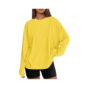 Camiseta de Yoga Oversize de Manga Larga para Mujer 2026, Cuello Redondo Básico, Ropa Casual de Entrenamiento con Tops de Otoño, Ropa Casual Y2K - Product Image 5