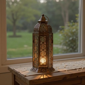 Vintage Style Cutwork Metal <b>Lanterns</b> <b>Set</b> Suitable for Diwali Ramadan Decor and Wedding Decoration Handcrafted From India - Product Image 4