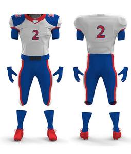 Tenue d'équipe grande taille pour le football américain, uniforme 100% polyester respirant, séchage rapide, antibactérien, manches courtes, col en V, élastique - Product Image 2