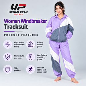 Custom <b>Women</b> <b>Windbreaker</b> Tracksuit With Contrast Color Panels Personalized Artwork And Comfortable Athletic Construction - Product Image 6