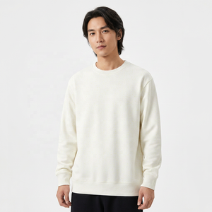 Suéter de Punto Unisex con Cuello Redondo, Color Sólido, Corte Holgado, Estilo Casual para Invierno, Blanco, Poliéster/Algodón - Product Image 5