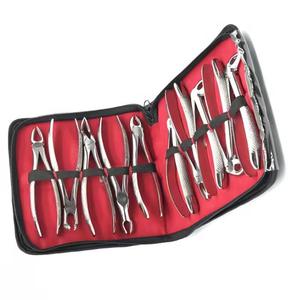 ชุดคีมถอนฟันสแตนเลส 12 ชิ้น พร้อมกระเป๋าซิปสีแดง - Product Image 4