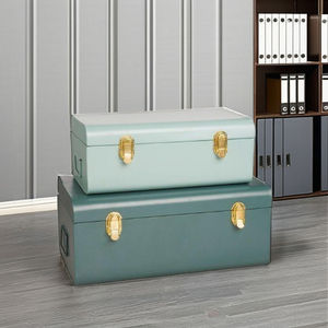 กล่องเก็บของทรงสี่เหลี่ยมผืนผ้าเคลือบสีฝุ่น ทำด้วยมือ สไตล์วินเทจ ทำจากโลหะ ใช้งานได้หลากหลาย ทำความสะอาดง่าย ปรับแต่งได้ - Product Image 1