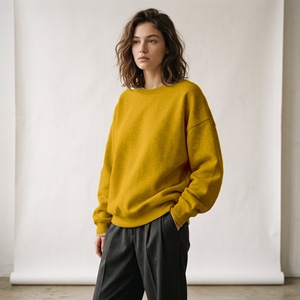 Sweat-shirt pour femme coupe classique avec logo appliqué personnalisé en molleton de coton col rond décontracté streetwear fabricant - Product Image 3