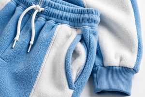 Conjunto Deportivo Unisex de Sudadera Azul y Pantalones Blancos, Ecológico, 100% Algodón, Estilo Casual para Invierno - Product Image 4