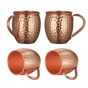 Copper cocktail <b>serving</b> mug <b>set</b> for grand celebration <b>beverages</b> hammered finish metal cups durable reusable <b>serving</b> mugs - Product Image 5