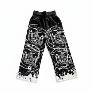 Six Trend Sports Men's Winter Street Wear Custom Screen Printed <b>Oversized</b> Wide Leg Baggy Double Waist Lightweight <b>Jogger</b> Casual - Product Image 2