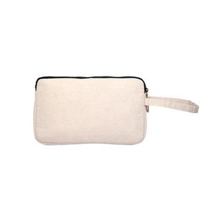 Pochette de maquillage en toile de coton écologique avec fermeture à glissière durable adaptée à un usage quotidien kits de voyage et emballage cadeau de marque - Product Image 1