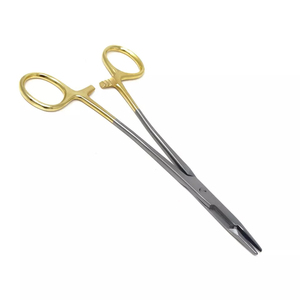 Pinzas quirúrgicas curvas de acero inoxidable con mecanismo de trinquete, hemostato médico reutilizable para el manejo controlado de tejidos - Product Image 6