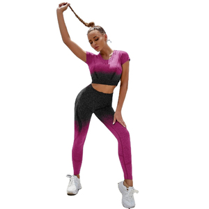 Conjuntos de Yoga de 2 Piezas Personalizados, Reversibles, con Estampado por Sublimación, Talla Grande, Cintura Alta, Bra Deportivo y Leggings para Mujer - Product Image 1