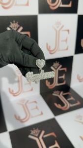 Colgante de Letra con Nombre, Joyería Hip Hop Popular, con Moissanita y Diamantes, Joyería Fina Hecha a Mano con Plata de Ley 925 - Product Image 4