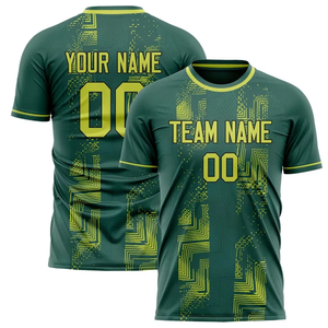 Camiseta de Fútbol Original Personalizada, Versión Jugador, Corta, Transpirable, de Secado Rápido, 100% Poliéster, para Club o Equipo, Amarillo y Verde, con Logotipo Personalizado, Unisex - Product Image 5