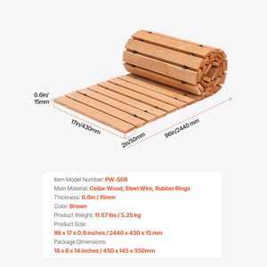 Passerella da Giardino in Legno di Cedro Antiscivolo, Lunga 2,4 m e Larga 43 cm, con Filo Metallico, per Esterni, Arredamento Esterno Stagionale - Product Image 4