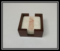 Ensemble de sous-verres en marbre de luxe avec support en métal, sous-verres en pierre faits à la main pour la décoration de table, maison, bureau, restaurant