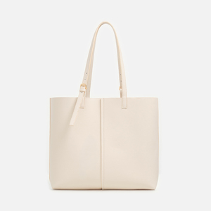 Bolso Tote de PU Crema, Estilo Minimalista, Abierto por Arriba, para Uso Diario, Todas las Temporadas, Bolso Tote para Mujer - Product Image 2