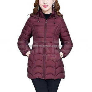 Veste à capuche en polyamide pour femmes, manteau d'hiver léger, dernière qualité, résistant à l'eau, prix de gros - Product Image 5