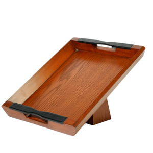 Plateau de service durable avec poignées en bois de manguier pour collations, thé ou aliments sur comptoir de cuisine, table à manger ou présentoir de restaurant - Product Image 1