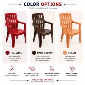 Modern Injection Moulded <b>Plastic</b> Lightweight Dining Chair Slatted Back Armchair Acrylic Lined Foam Filled Non-Foldable <b>Patio</b> - Product Image 3