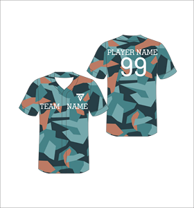 เสื้อเบสบอลลายพรางแบบซับลิเมชั่นสั่งทำพิเศษ แขนสั้น สำหรับผู้ใหญ่ 男女  ผ้าโพลีเอสเตอร์ซับเหงื่อ  พร้อมชื่อทีมและชื่อผู้เล่น - Product Image 1