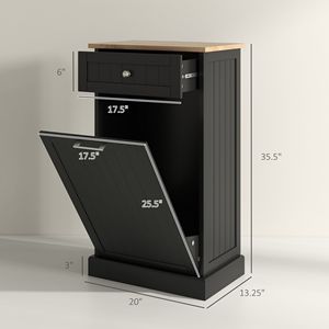 Cestino per Rifiuti da Cucina Nero Autoportante con Cassetto Portarifiuti - Product Image 3