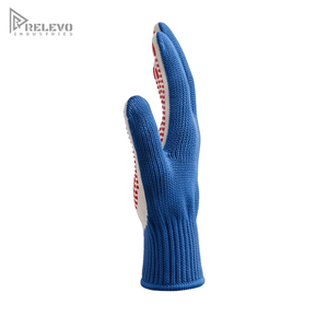Custom Industrial Work Safety <b>Gloves</b> Seamless <b>Knit</b> Shell White Palm Red PVC Dot Matrix Anti Slip Construction Utility <b>Gloves</b> - Product Image 3