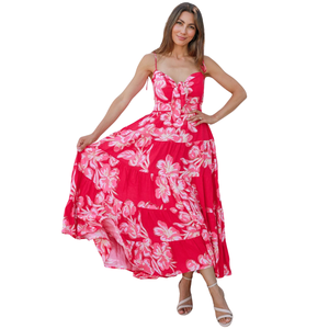 Vestido largo de verano con estampado floral para mujer, estilo línea A - Product Image 4