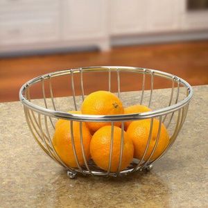 Corbeille à fruits moderne en métal avec un design élégant en fil métallique, idéale pour le rangement des fruits sur le comptoir de cuisine ou la table à manger - Product Image 2