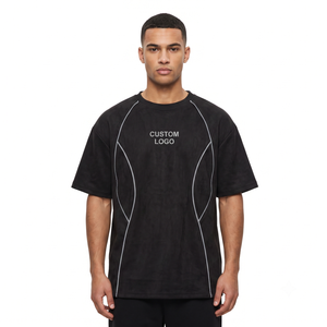 เสื้อยืดสตรีทแวร์ผู้ชายทรงโอเวอร์ไซส์ ผ้าคอตตอน 100% สะท้อนแสง พรีเมียม หนานุ่ม ทรงไหล่ตก รับสกรีนโลโก้ ไซส์ 2XL รับผลิตแบบ OEM - Product Image 1