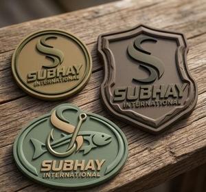SUBHAY INTERNATIONAL Rubber <b>Patch</b> 3D Embossed <b>Sew</b>-<b>On</b> Logo Custom Shapes - Product Image 2